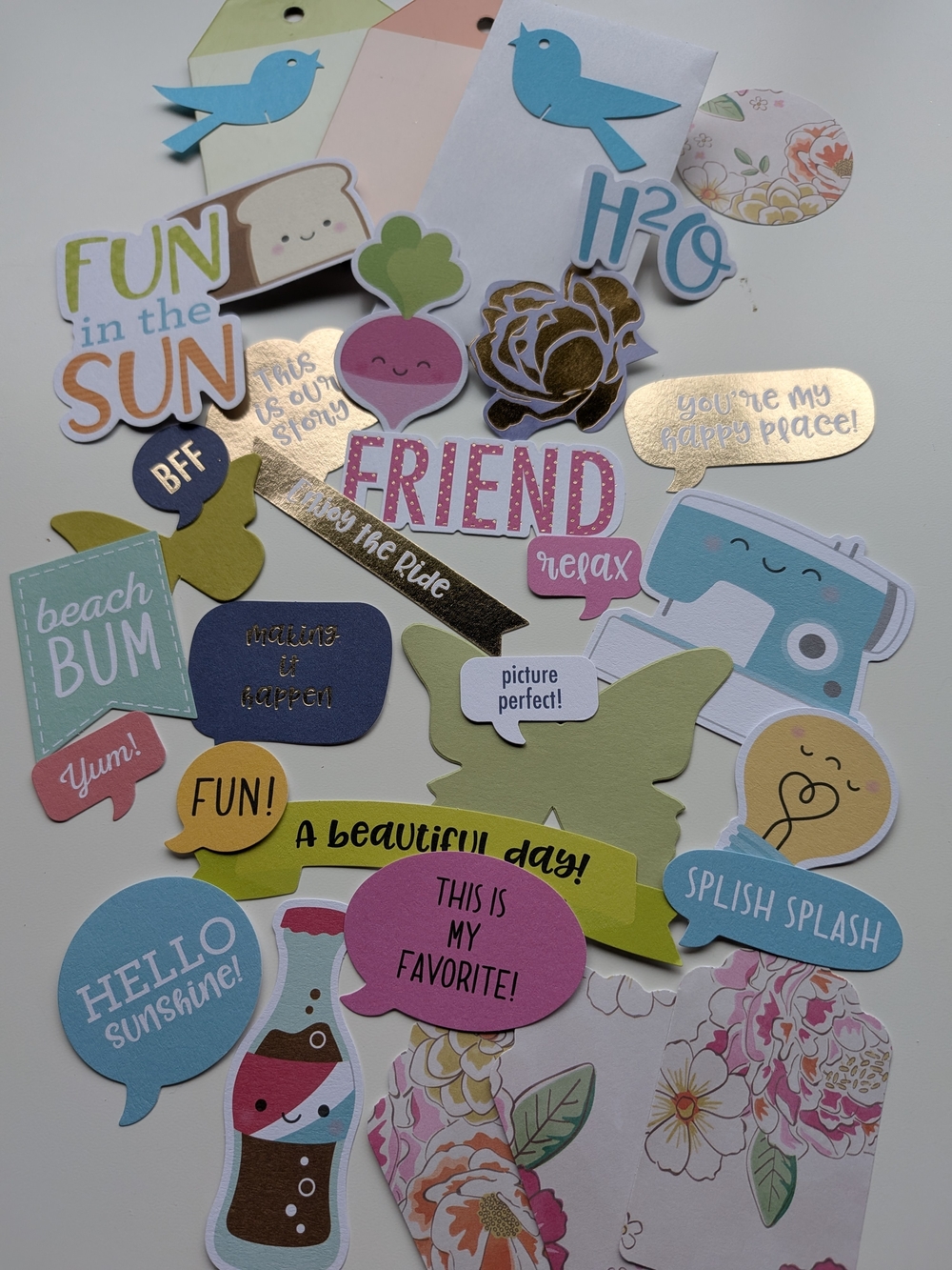 Over 225 Pieces of Colorful Crafting Ephemera - Picture 3 of 8